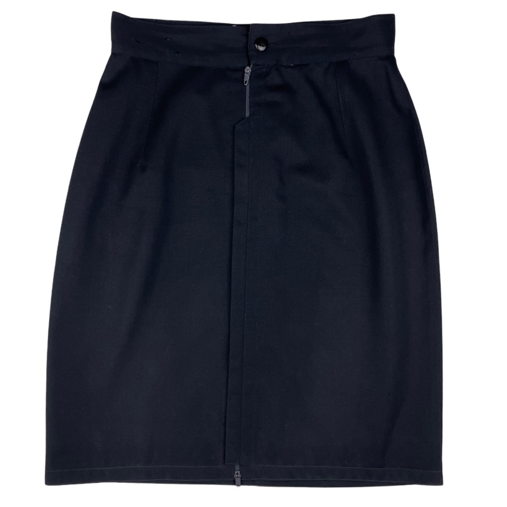 Gianni Versace Vintage Navy Front Zip Skirt